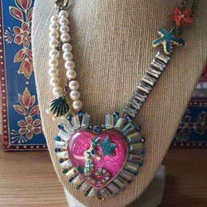 Betsey Johnson Seahorse Heart Necklace